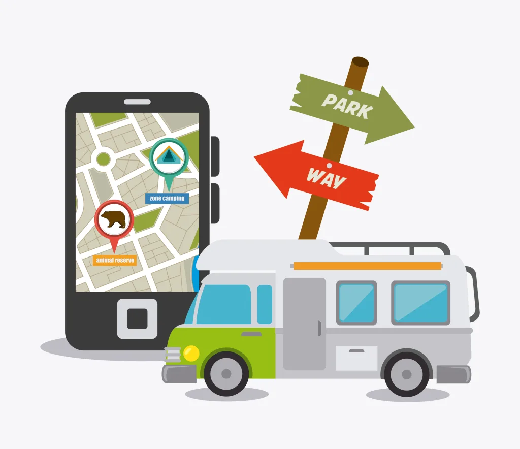 Applications de voyage en camping-car ou van